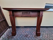 Large Wooden Vintage Fireplace