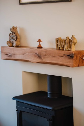 Oak beam beams mantel fire - /,