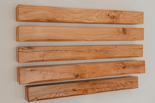 Oak beam mantel fireplace fire