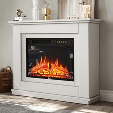 30/34 inch White Wood Mantel