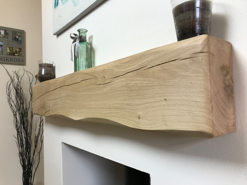 Solid oak mantel - mantel, beam